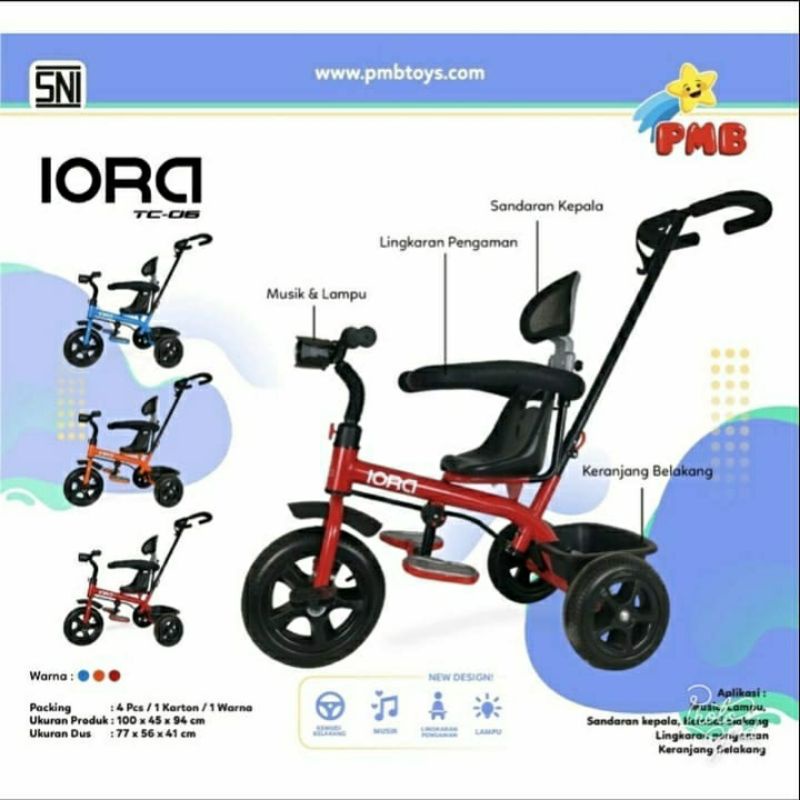 Sepeda Roda Tiga Anak Merk PMB Iora TC-06