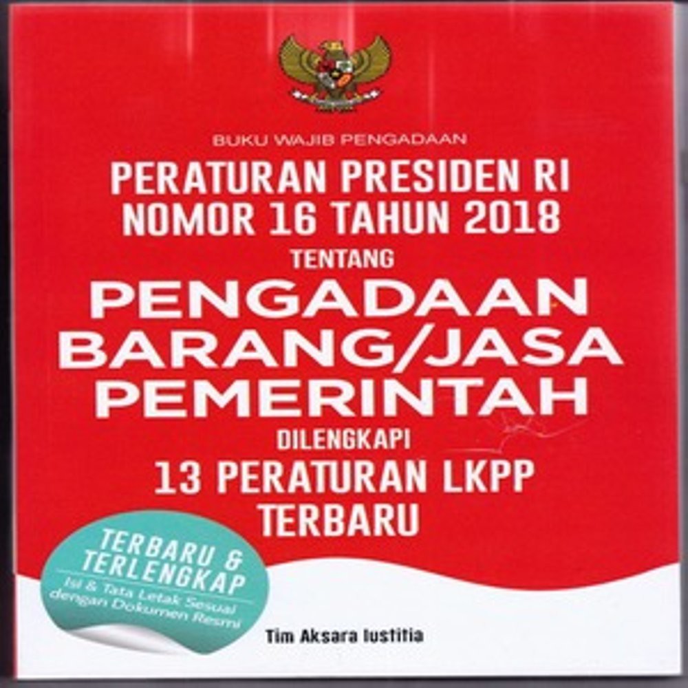 Buku Wajib Pengadaan Peraturan Presiden Ri Nomor 16 Tahun 2018 Tentang