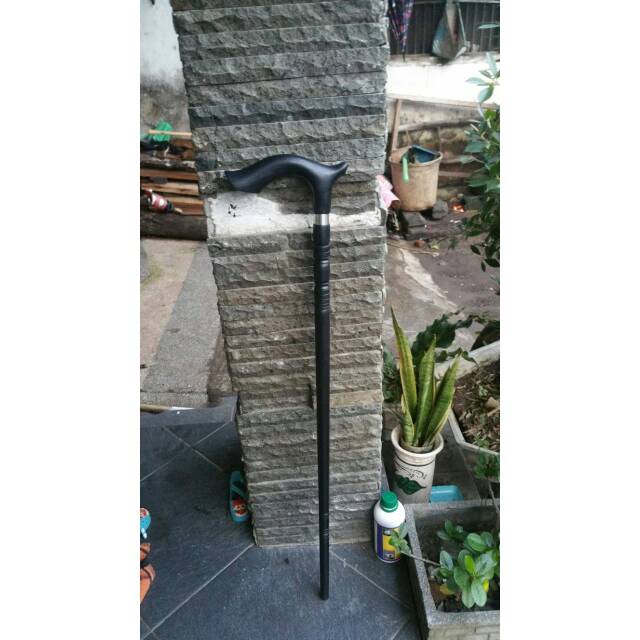 Tongkat jalan kayu galih kelor hitam