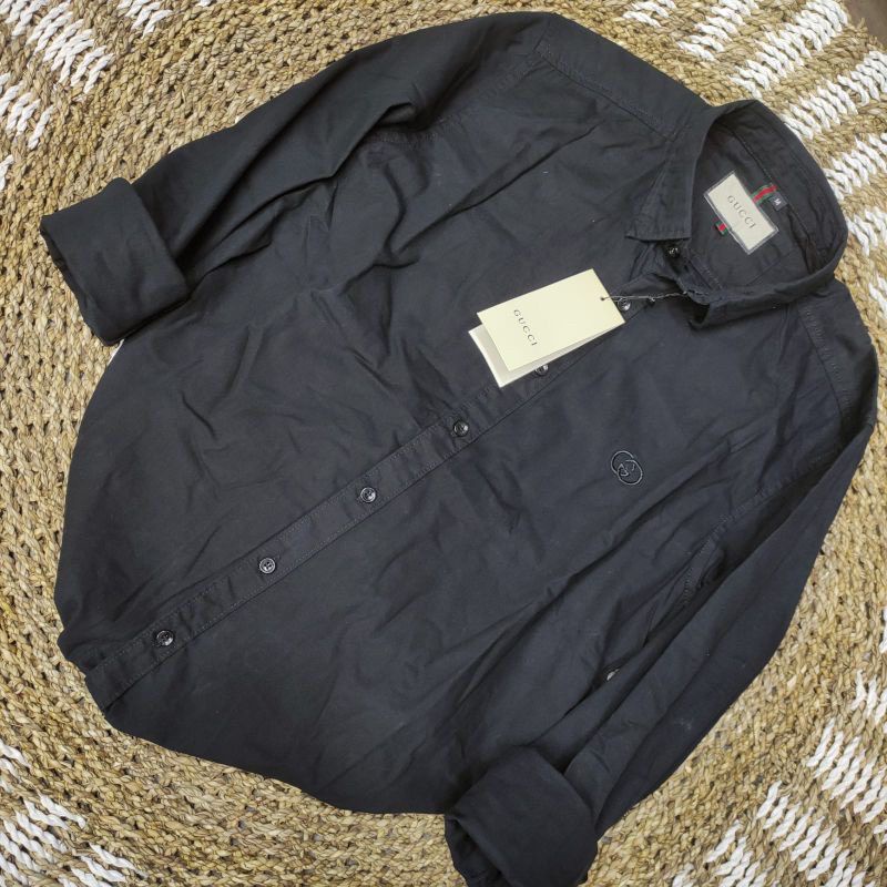 Kemeja panjang GUCCI polos terlaris/Harga promo kemeja GUCCI/Kemeja pria keren/kemeja pria lengan pa