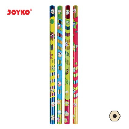 Pensil Joyko Owl P-114 2B Motif Bergambar Pencil Kayu Anak Serut Warna Cerah Burung Hantu