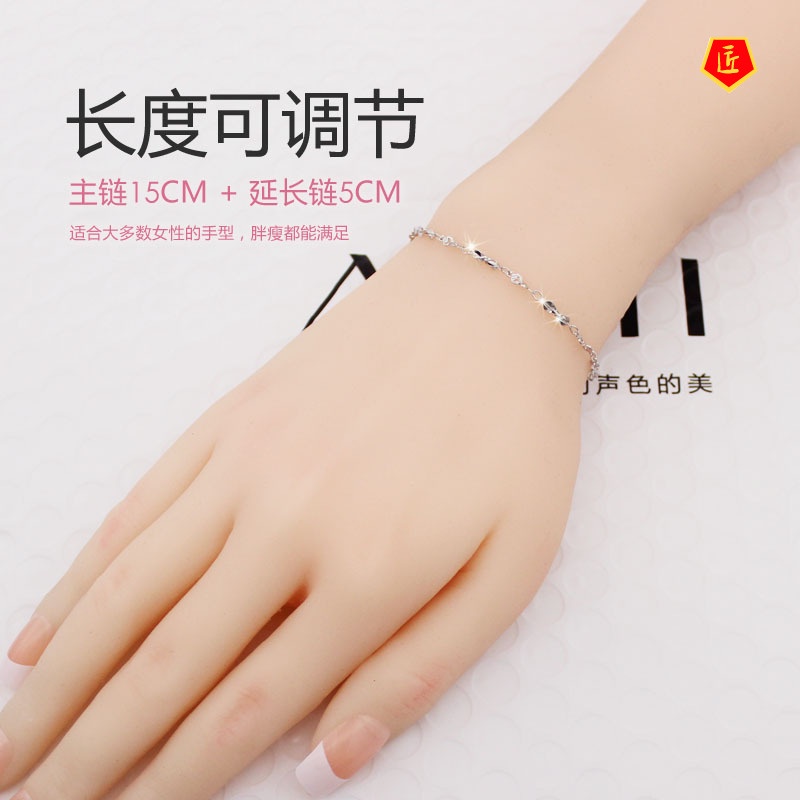 [Ready Stock]Women's Fashionable Sequins Silver Bracelet