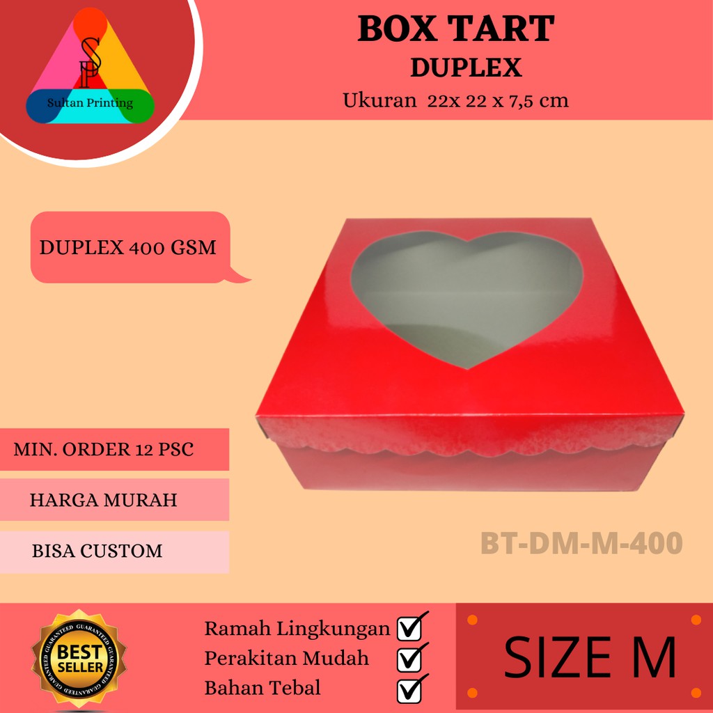 BOX TART / KEMASAN TART / BOX TART MERAH SIZE M