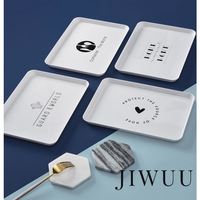 JW0112 - Nampan Makanan Plastik/ Food tray / Nampan Makanan Plastik Putih / Tatakan piring Makanan /