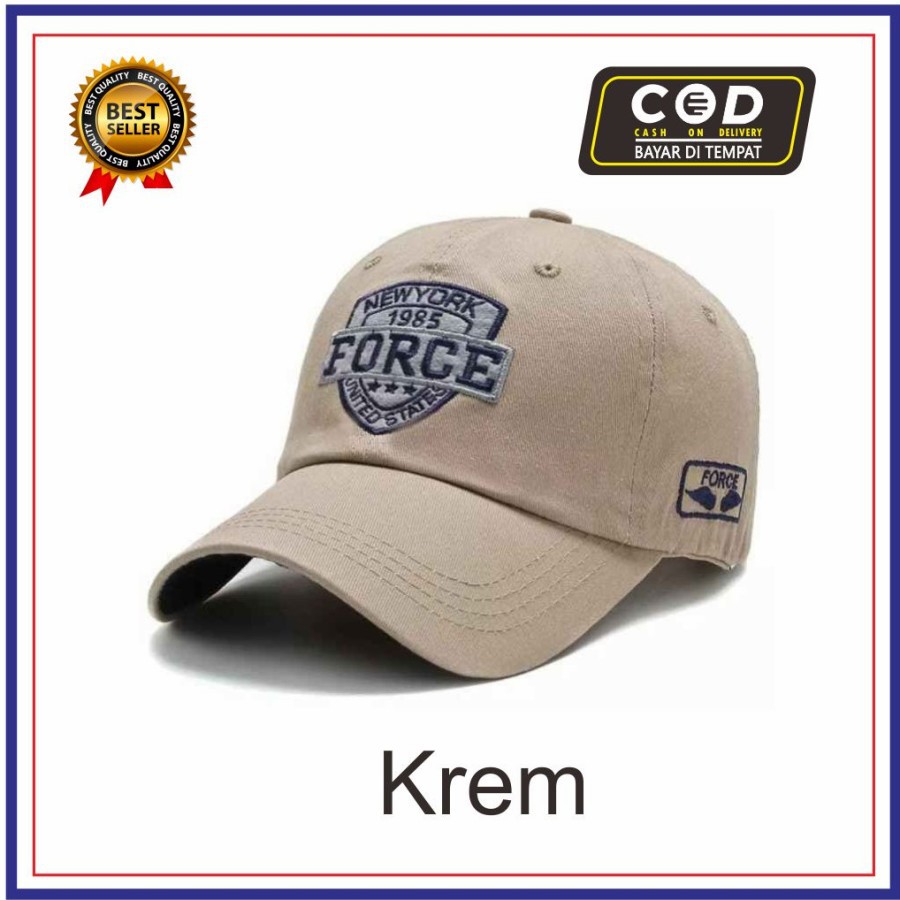 Topi Baseball Bordir Force// Topi Distro Force Style Pria Wanita Kekinian// Bisa(COD) Bayar Ditempat.