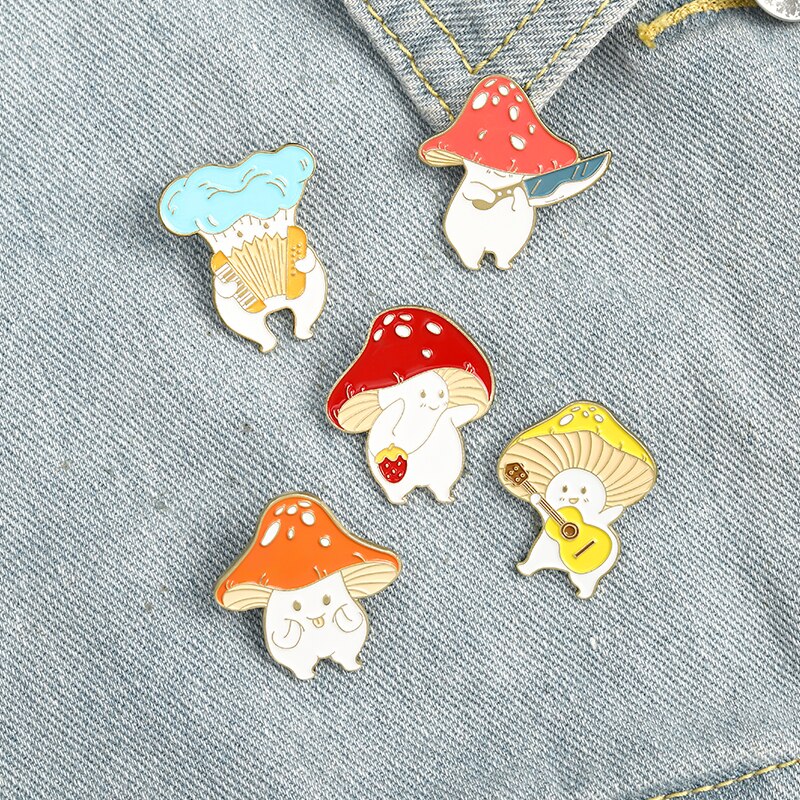 5pcs / Set Bros Pin Enamel Desain Hewan My Neighbor Totoro Skull Band Untuk Aksesoris Kostum