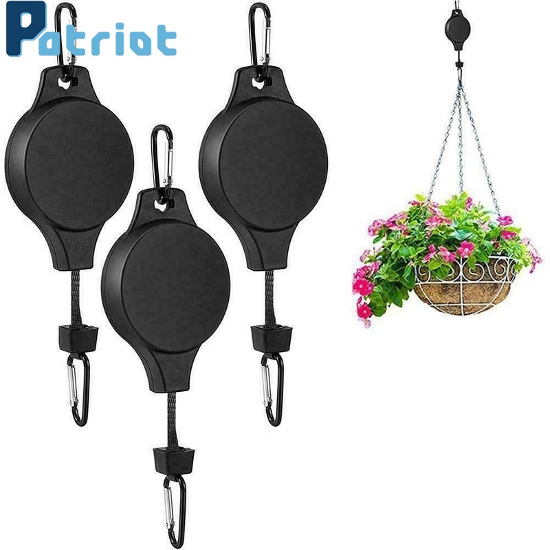 1 Piece Strong Metal  Retractable Pulley Pot Hanging Basket / Pull Down Garden Plant Flower Basket Hooks for Garden