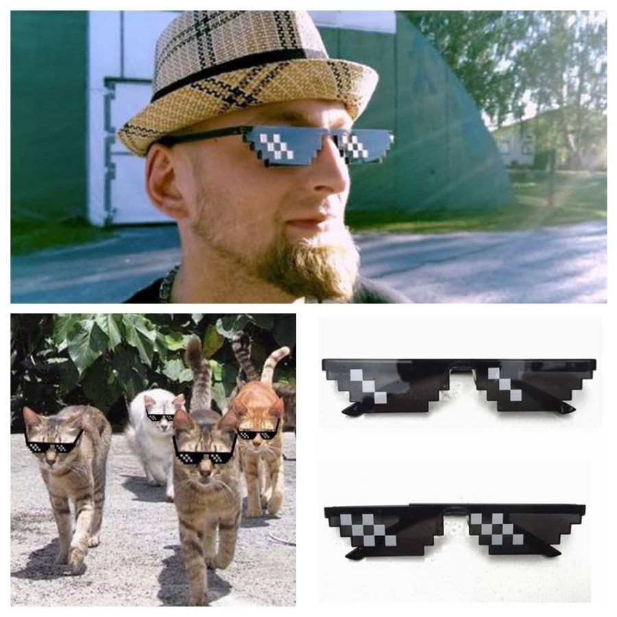 kacamata pixel meme like a boss Sunglasses