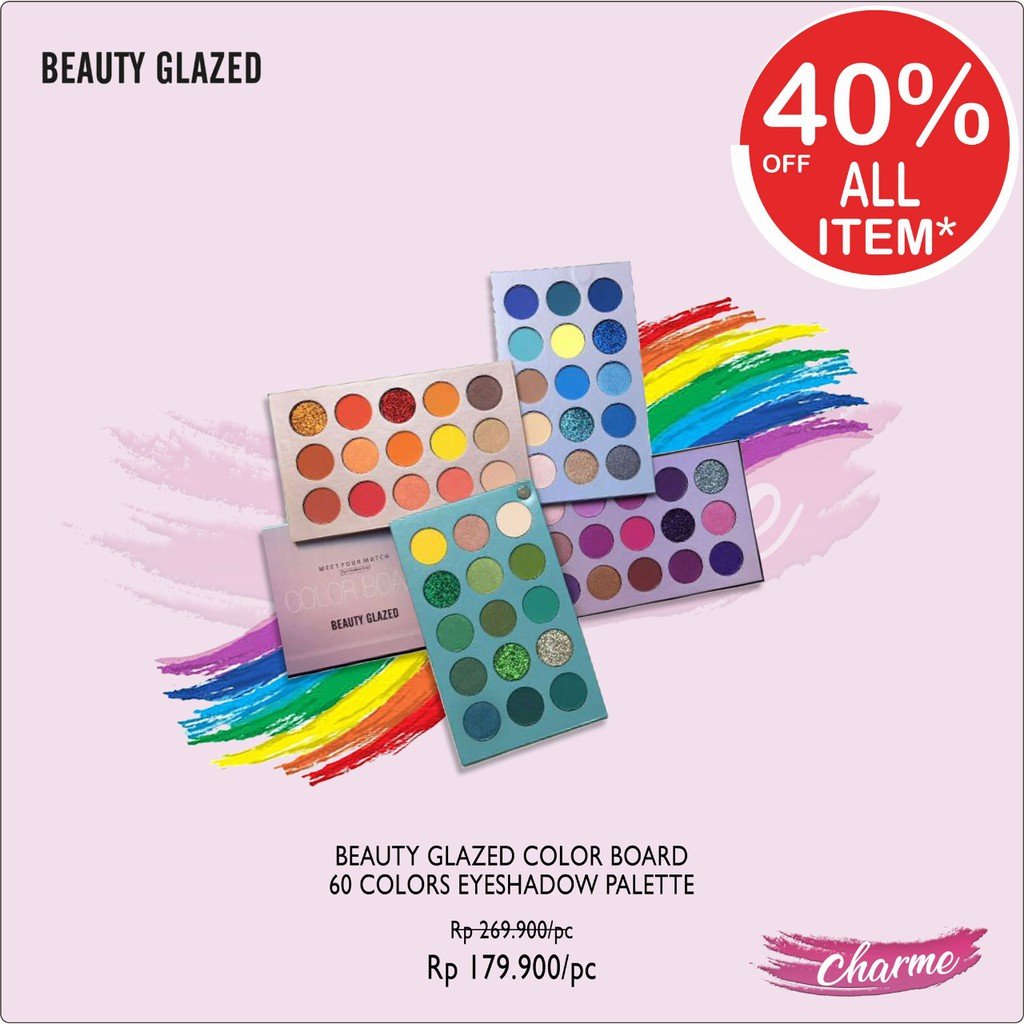 (READY &amp; ORI) Beauty Glazed Color Board 60 Colors Eyeshadow Pallete - B72 B 72