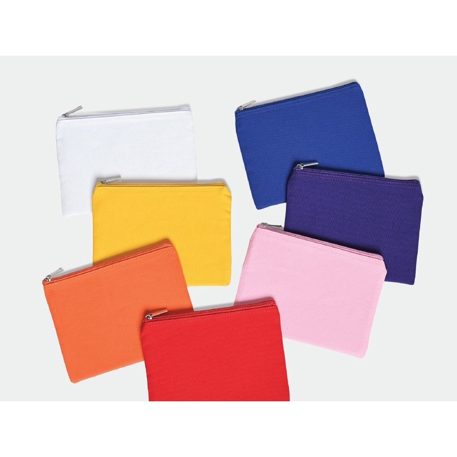 Pouch Zipper Flat Kanvas - Kecil