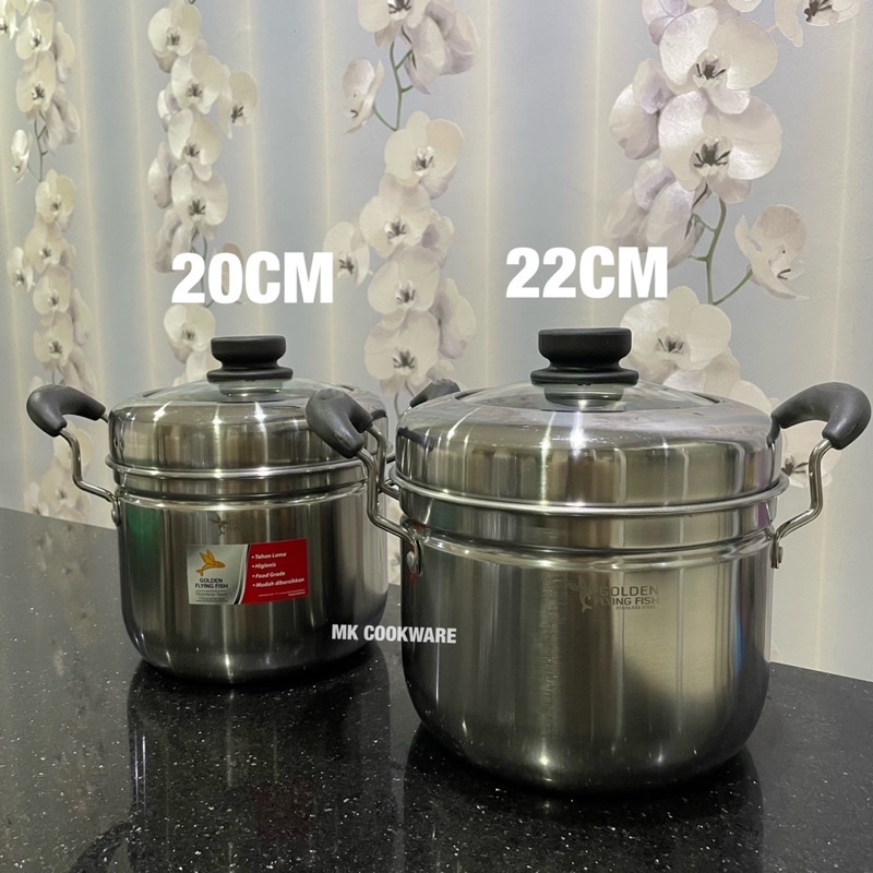 Golden Flying Fish - Panci Multifungsi 3 in 1 - Panci Sauce Pot Steamer Deep Fryer - Penggorengan Panci Rebus