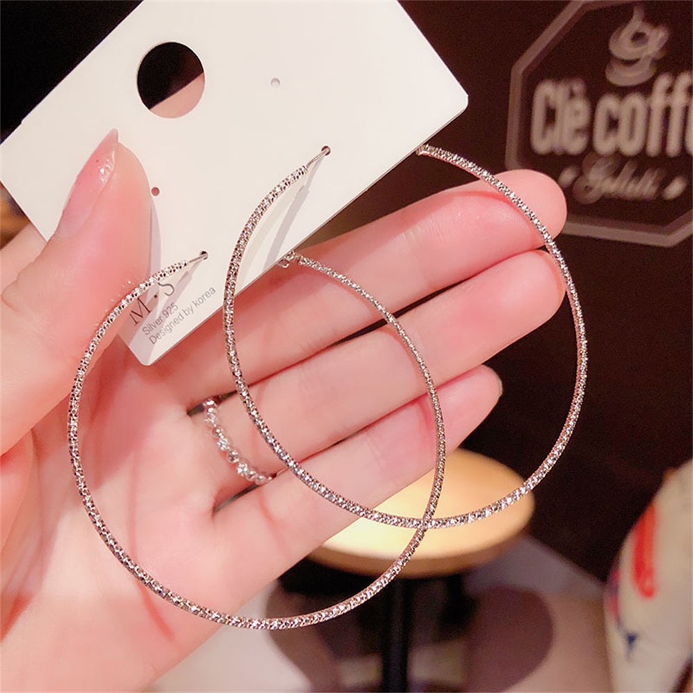 【COD Tangding】Korea Exaggerated Large Circle Earrings Simple Fashion Thin Circle Earrings