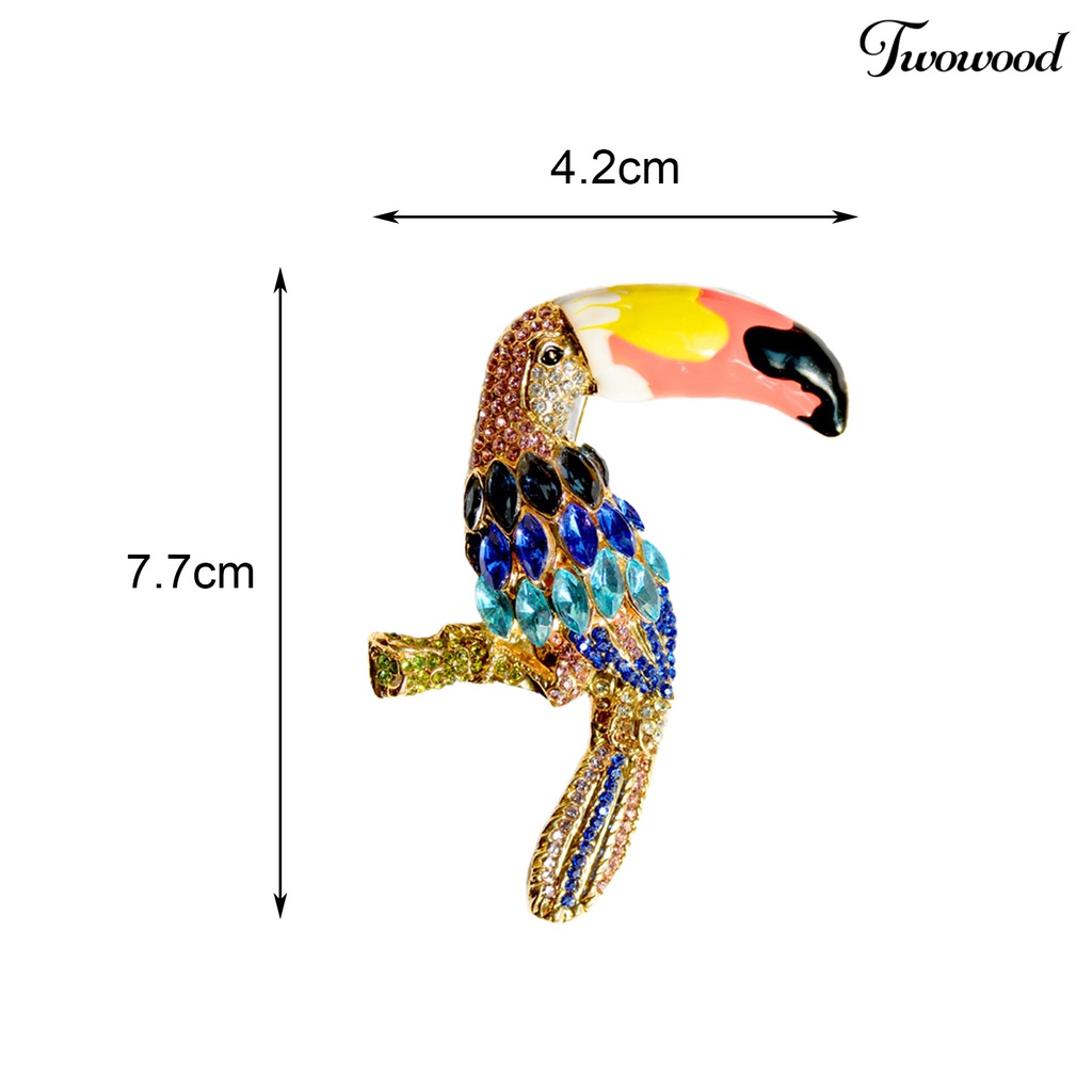 Bros Bentuk Burung Mulut Besar Aksen Kristal Berlian Imitasi Tahan Korosi Untuk Pesta