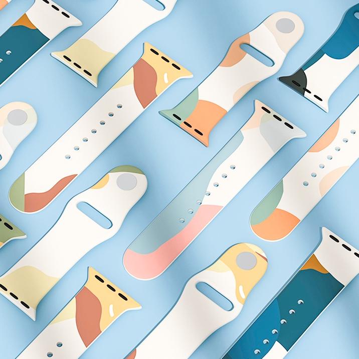 Langsung Atc Gelang jam Morandi Morandi Silicone Apple Watch Strap  for iwatchband Series 7 6 5 4 3 