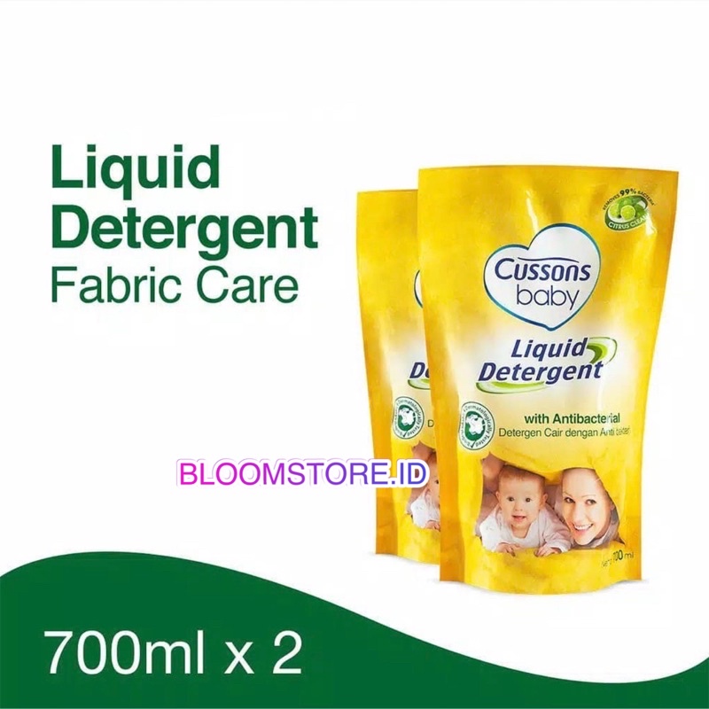 BUY 1 GET 1 FREE CUSSONS Baby Liquid Laundry Detergent Refill Reff Ref Pouch Sabun Cair Cuci Baju Pakaian Bayi Deterjen Detergen Fabric Care 700ML 700 ML Murah Termurah Promo Original Bayi Baru Lahir