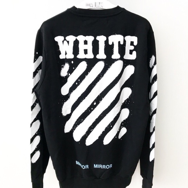 off white spray crewneck