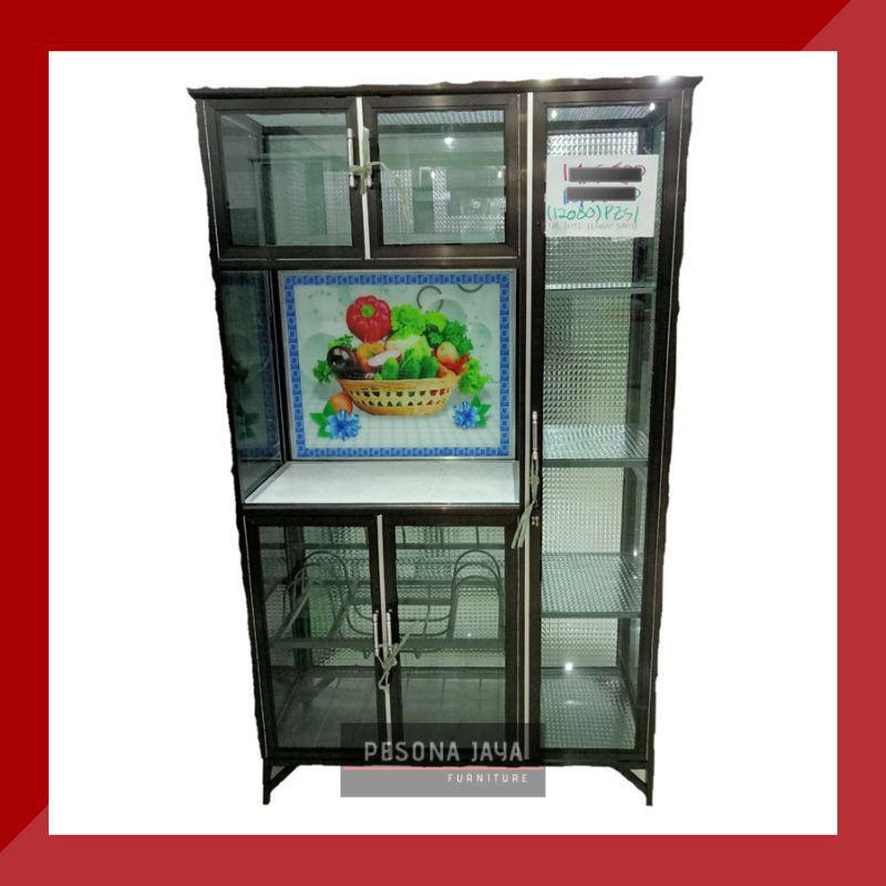 Lemari Dapur/Rak Dapur/Rak Piring Keramik 3 Pintu