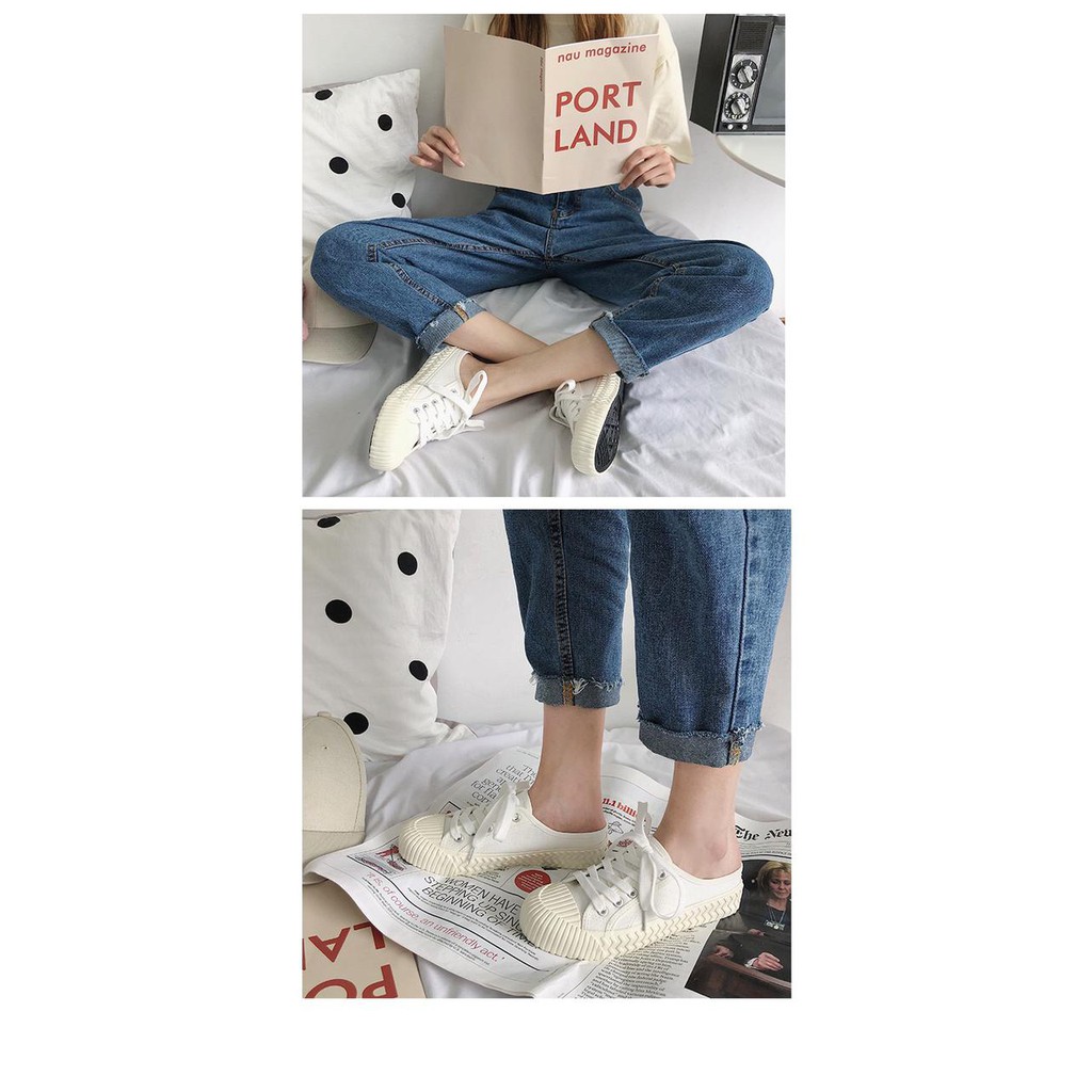 Free BOX Sneakers Low Canvas Sepatu Sneakers Wanita Import Sepatu Kanvas Wanita Kasual Polos Tali Premium Quality NS8037