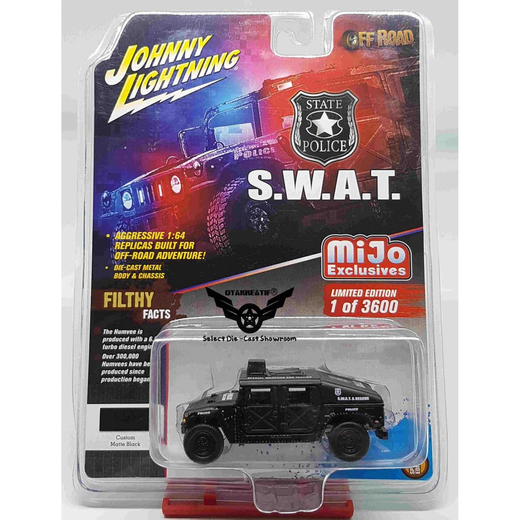 Johnny Lightning Hummer HUMVEE Police SWAT Matte Black