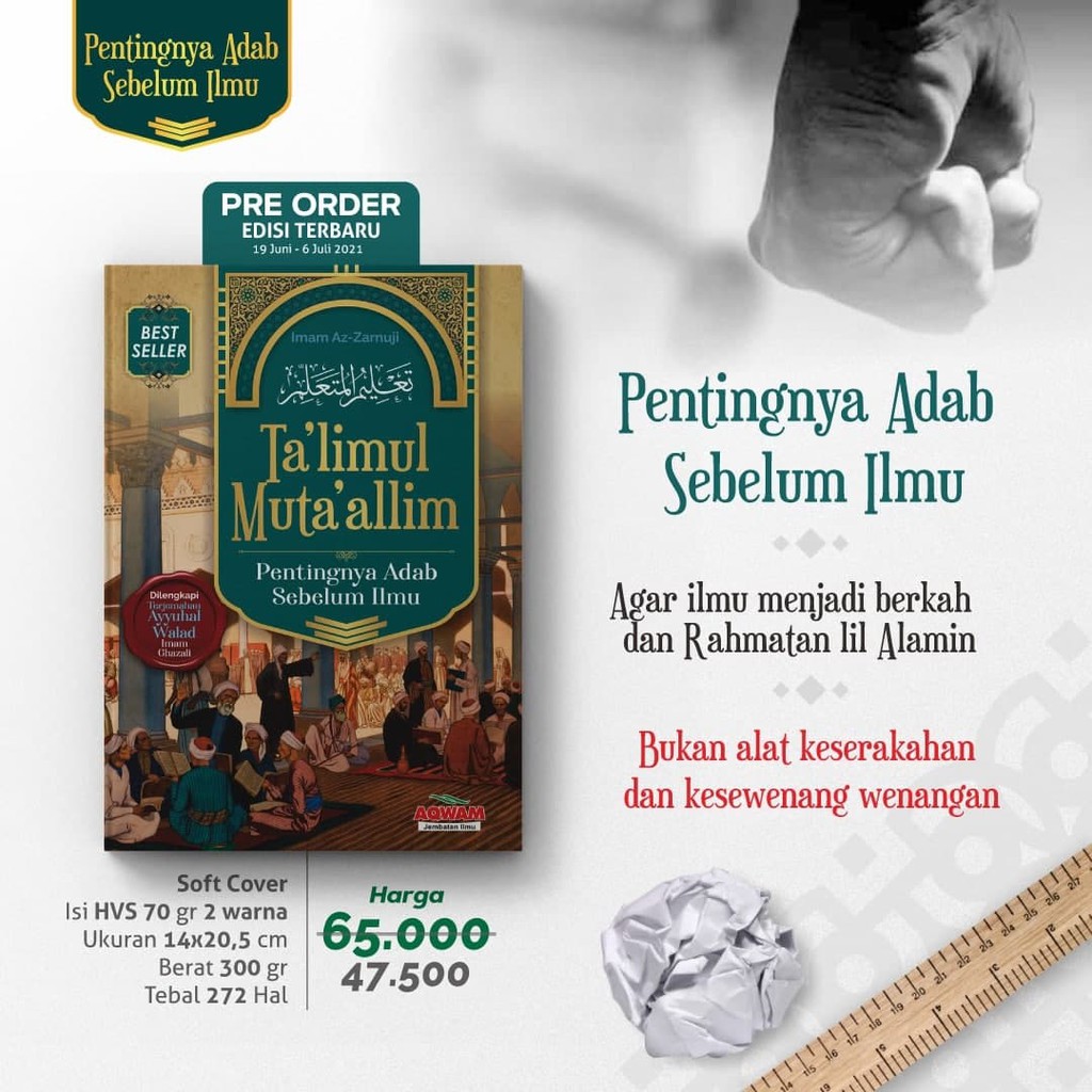 Jual Ta Lim Mu Taa Alim Ta Limul Muta Alim Edisi Terbaru Pentingnya Adab Sebelum Ilmu Paling