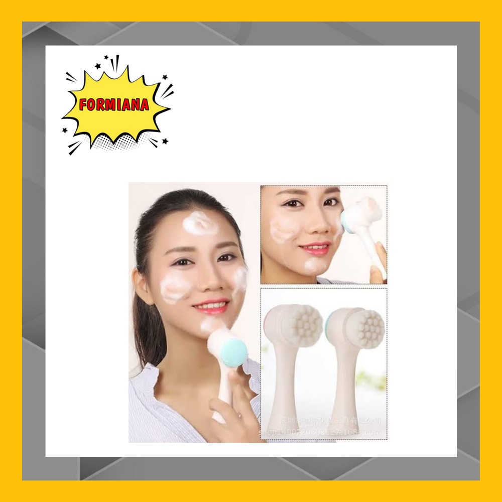 FM - Pembersih wajah 2 in 1 facial brus silikon – Alat Cuci Muka