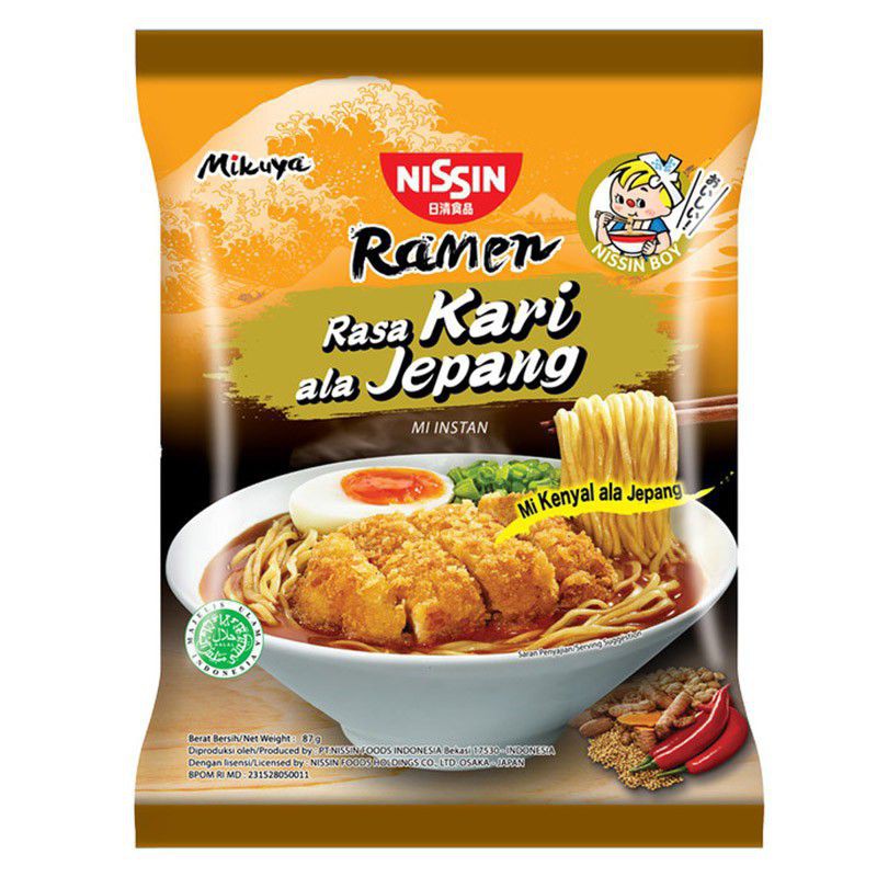 Nissin Mikuya ramen kari Jepang halal 100 gram