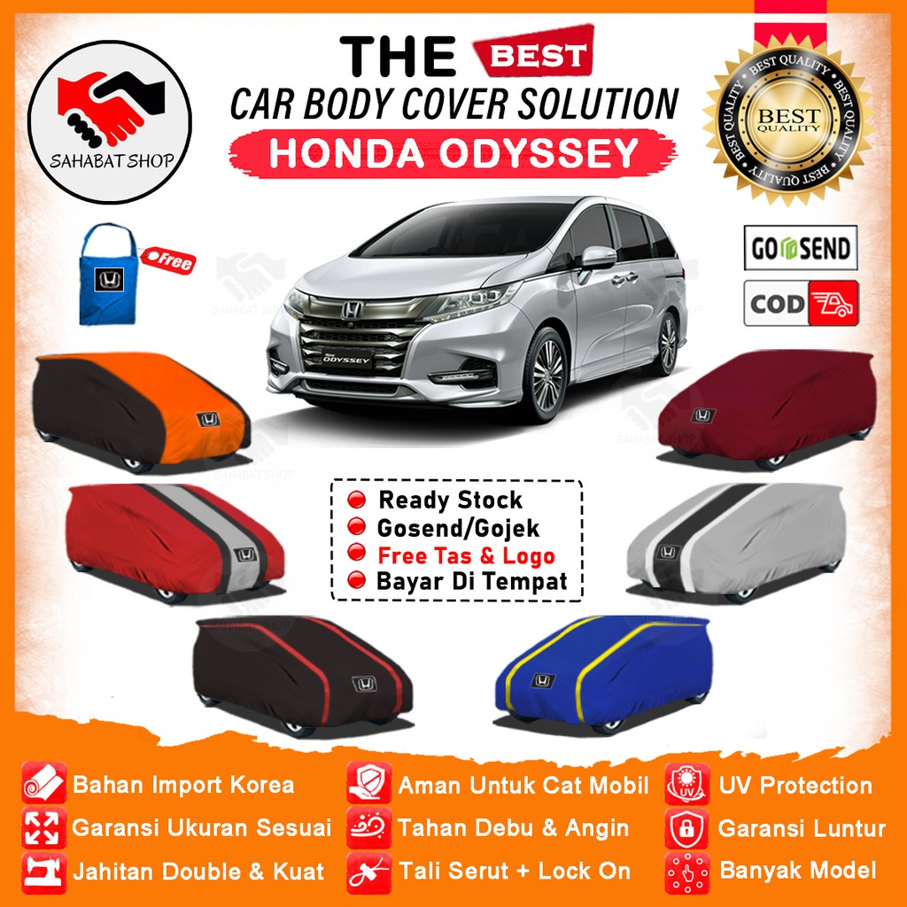 Sahabat Body Cover Mobil Odyssey / Sarung Penutup Honda Odyssey Outdoor / Tutup Mantel Selimut Mantol Jas Pelindung Kerudung Kerodong Terpal Kelambu Pembungkus Tutupan Bungkus Mobil Odyssey Anti Air Waterproof Model Orange