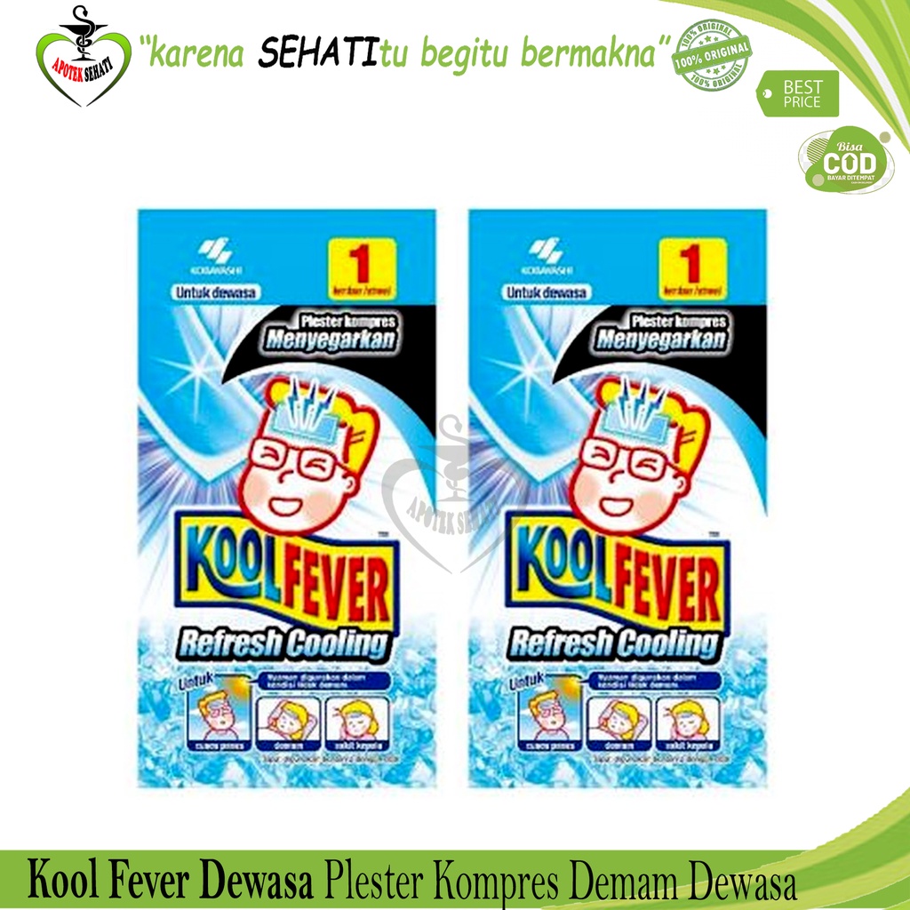 Kool Fever Adult Refresh Cooling - Plester Kompres Penurun Demam Dewasa Koolfever 1 Sheet