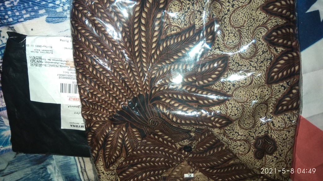 Batik Myrna - Kemeja Batik Lengan Pendek Baju Atasan Pria Motif Padi Fitri