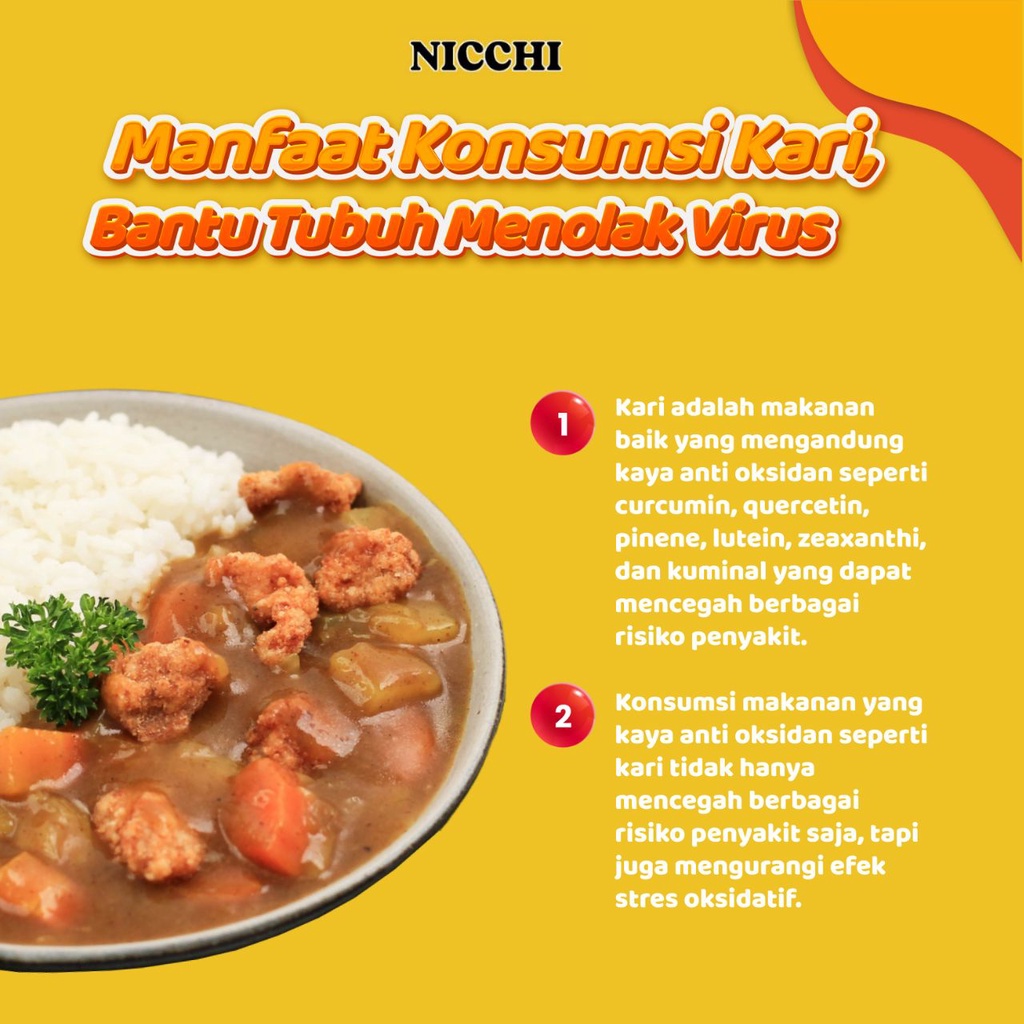 NICCHI Bumbu Kare Jepang 100g - Halal NO MSG - Sapi / Ayam / Anak - Golden Curry Bumbu Masak Instan Kari