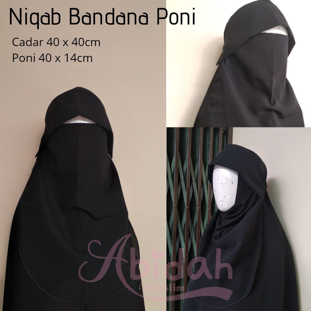 Jilbab Cadar Poni Bergo Khimar Non Pet Jumbo (sepaha) XL Niqab Cadar Bandana Poni Wolfis Luxury