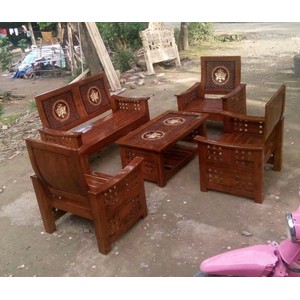 kursi tamu jati minimalis jokowi furniture jepara