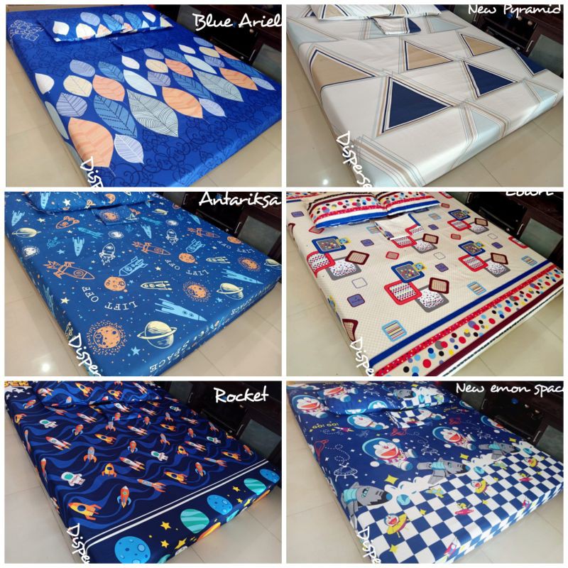 [COD] SPREI MOTIF KARAKTER HOME MADE Moonstar 160x200 180x200 120x200 Roket Tayo Doraemon