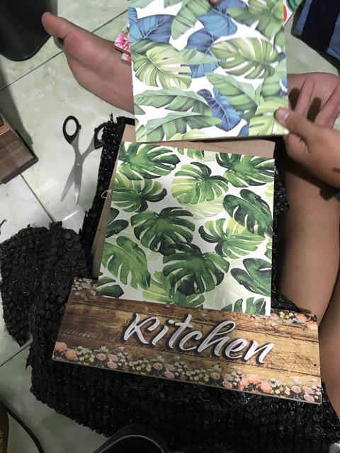 Hiasan Dinding Kaligrafi Poster Kayu 1 Set Lafaz Allah Muhammad Quotes Vintage Wall Decor 20x20cm