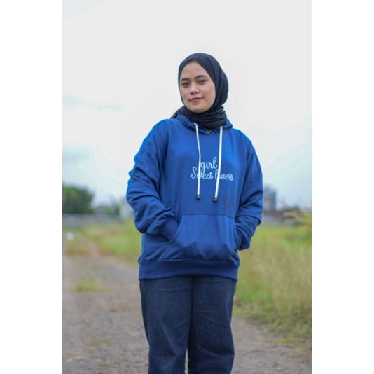 GIRL SWEET LOVE SWEATER HOODIE FLEECE UNISEX TEBAL TERBARU'