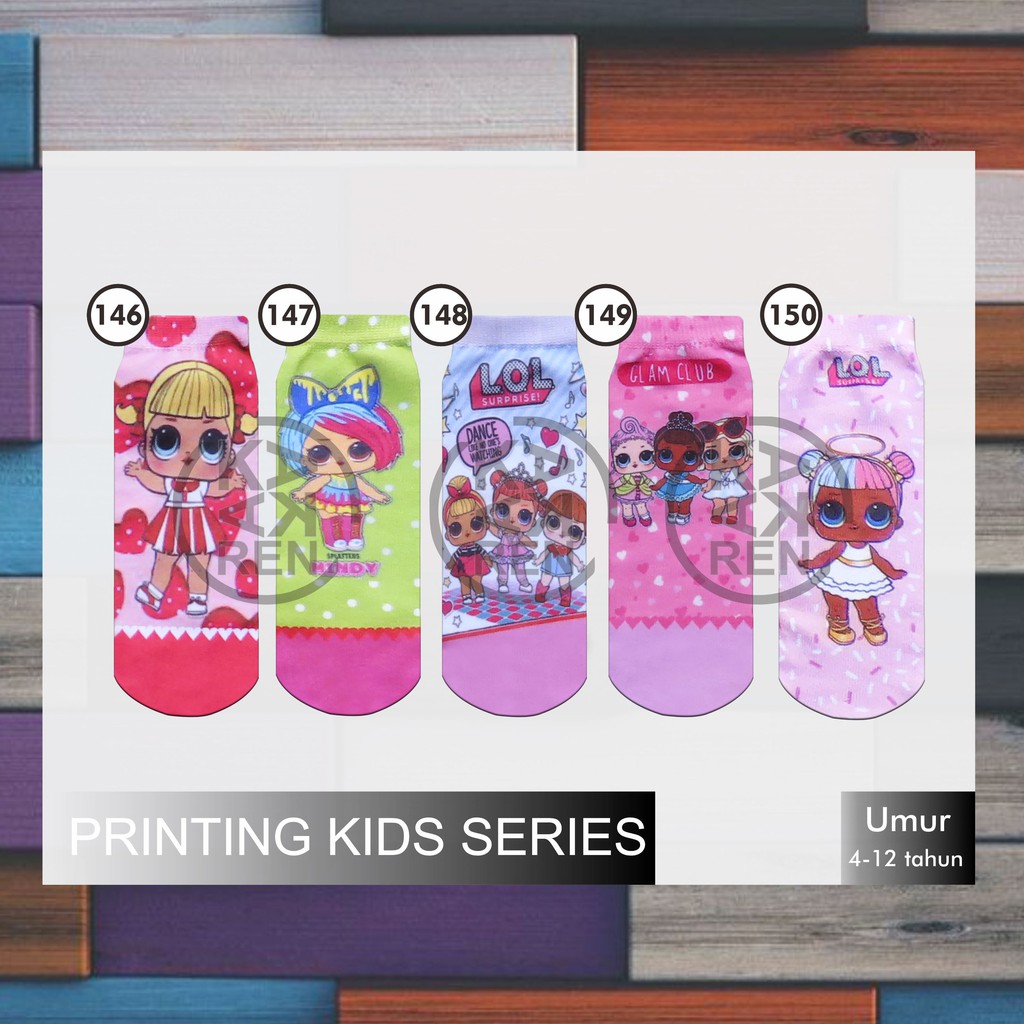 Kaos Kaki Printing Anak Karakter Hello Kitty &amp; LOL H