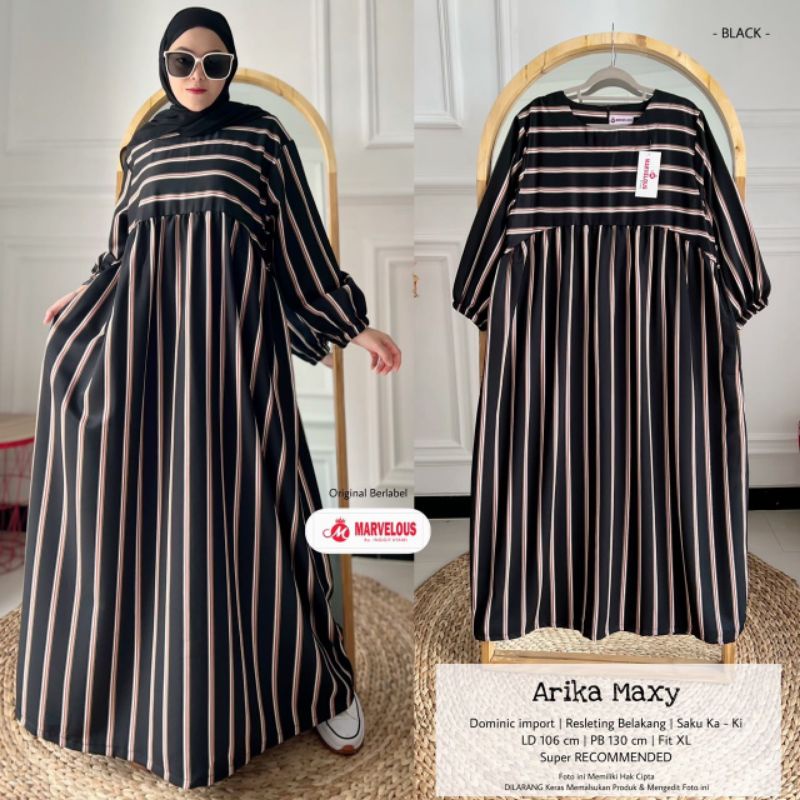 ARIKA MAXY BY MARVELOUS (MAXY DRESS MUSLIMAH) Maxi dress wanita salur rekomended