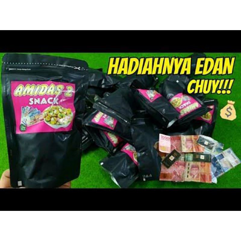 Snack Berhadia uang & emas  AMIDAS 2 snack anti zonk