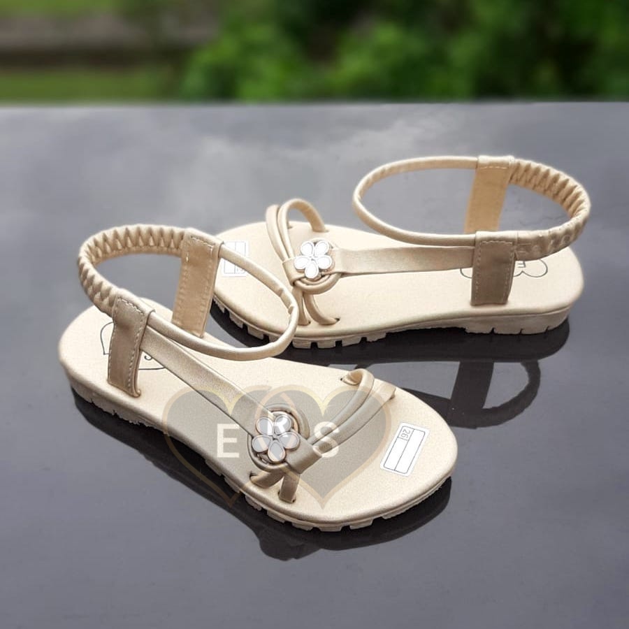 TOKOERS SDP11-2630 Sandal Tali Anak Perempuan umur 4 5 6 tahun - Sol Karet Anti Slip Motif Bunga