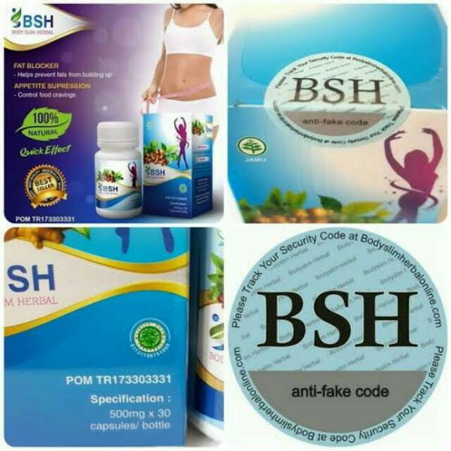 BODY SLIM HERBAL (BSH) BPOM ORIGINAL ADA KODE TRACKING KEASLIAN  - MINUMAN PELANGSING BADAN