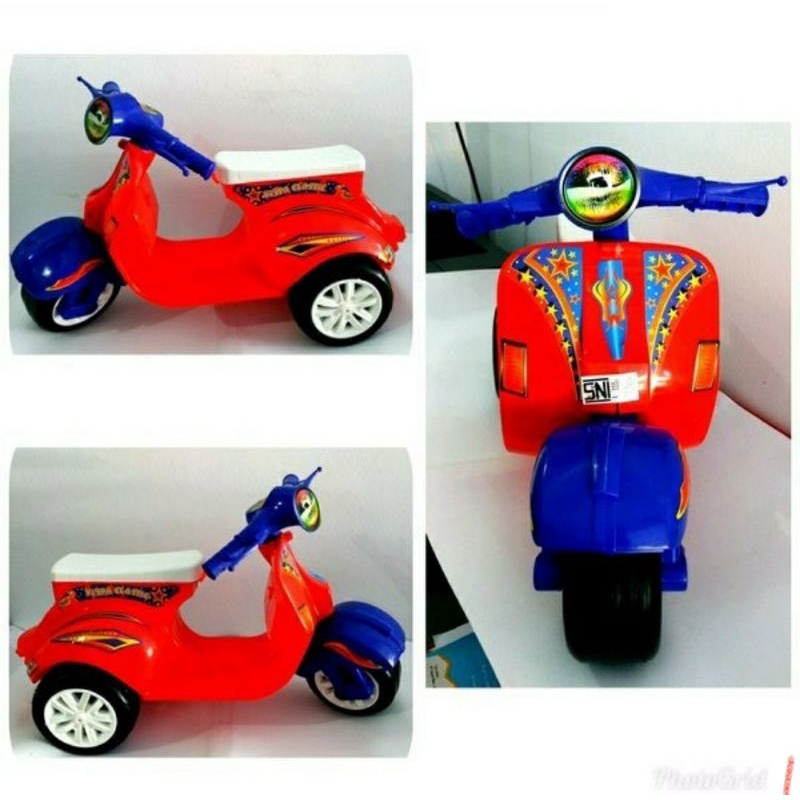 Mainan vespa Mini Classic Anak - Mainan Sepeda Vespa Tunggang Anak