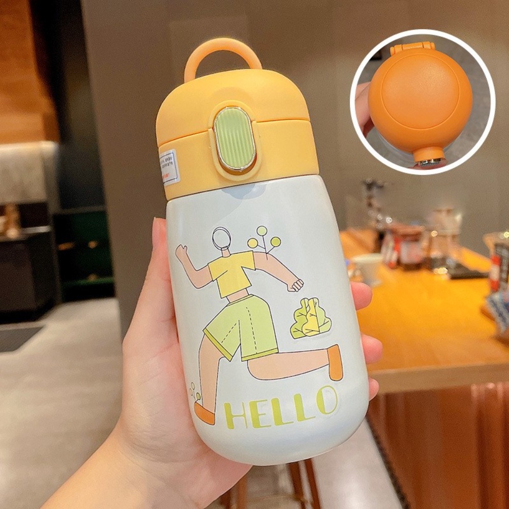 Botol Minum Thermos Model Portable Desain Kartun Lucu, 320ml Owt