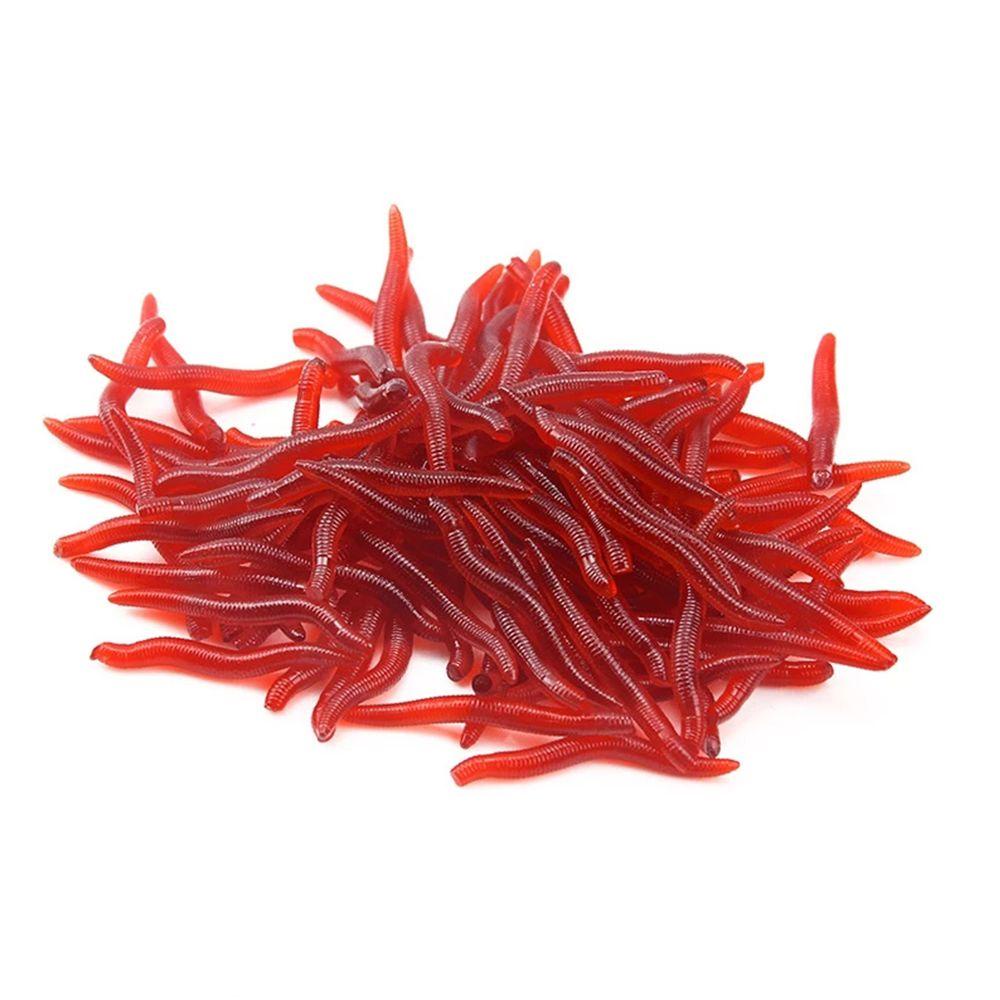 TOP 100pcs/botol Umpan Merah Cacing Bream Tackle Trout Cacing Tanah