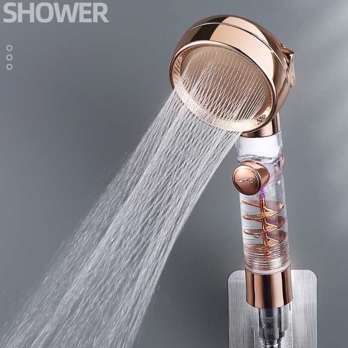 New Innovation Spiral Turbine Head Shower Pressurized 3 Mode