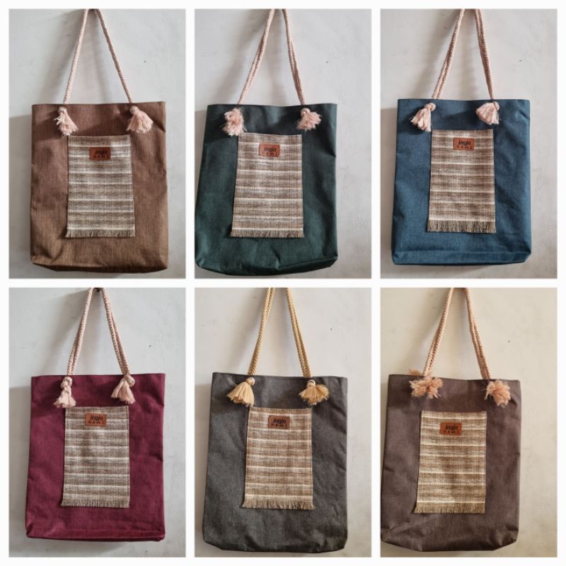 Tas totebag/ Tas wanita/ tas cewek/ Tas oleh2 jogja/ Tas Denim bahan tebal/ Tas wanita murah/ Tas be