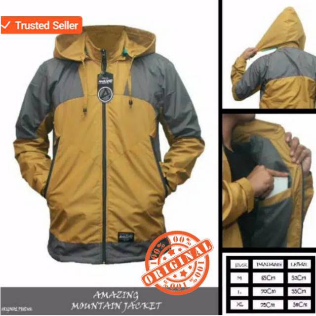 JAKET OUTDOOR WATERPROOF / JAKET ANTI ANGIN UNISEX - ADV KUNING
