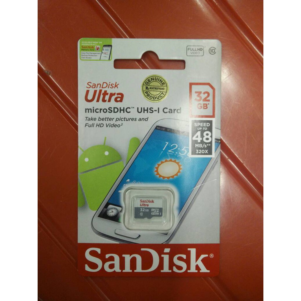 MicroSD Sandisk 32GB Class 10