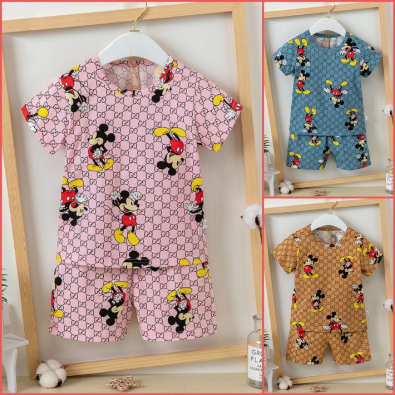 Setelan Anak Import HP Kubao mickey gucci