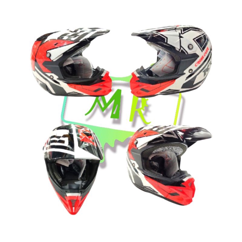 Helm KYT Croos Over K Racing white red fluo