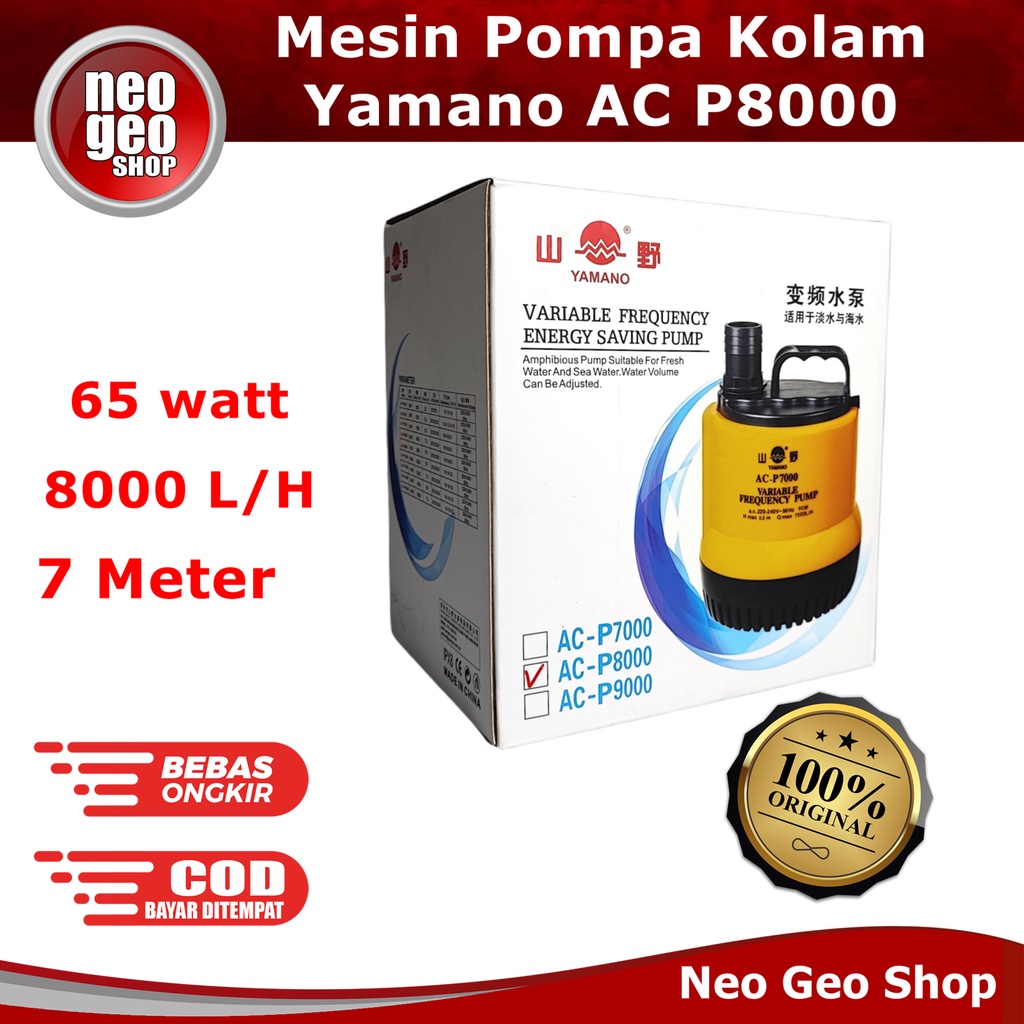 YAMANO ACP8000 ACP 8000 Mesin Air Pompa kolam ikan hidroponik AC P8000